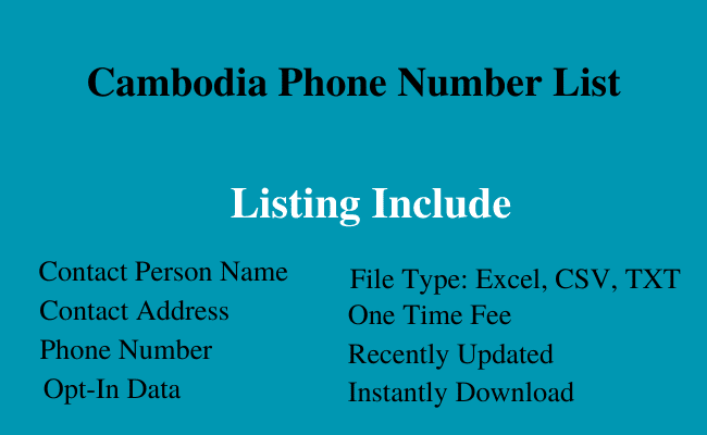 Cambodia phone number list